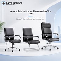 Chaise de bureau exécutive en PVC anti-explosion à vérin à gaz, base en acier à cinq étoiles, structure en bois, design moderne et minimaliste, réglable en hauteur