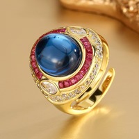 Bague Rétro Chrétienne en Alliage avec Zircon Uni de Simulation Avancée 2026, Pierre 10*12, Changement de Couleur sous Lampe Fluorescente, Effet Influenceur