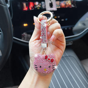 Nieuw Design Kt Kat Anime Sleutelhanger Schattige Strass Bedels Mini Kralen Tas Sleutelhanger Cartoon Telefoon Hanger Voor Meisje Cadeau Groothandel - Product Image 3