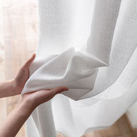 Fourniture d'usine personnalisée de tissu de rideau transparent de conception de style dernier cri en lin pour rideaux de fenêtre