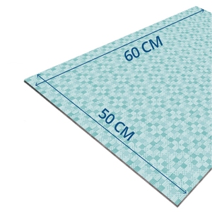 Tapete Textil para el Hogar Versátil con Patrón Azul Mosaico STAMP Me, Alta Absorbencia de Agua, Reverso Antideslizante, Material de Polipropileno No Tejido - Product Image 1