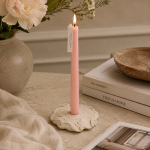 Base per Candela in Travertino NANWEI, Piedistallo a Petalo in Pietra Naturale con Venature Grigie, Centrotavola Decorativo - Product Image 5