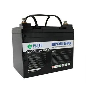 Elite Rechargeable Lifepo4 12V 30Ah Lithium Ion Battery Pack For Solar / Power Tools/UPS