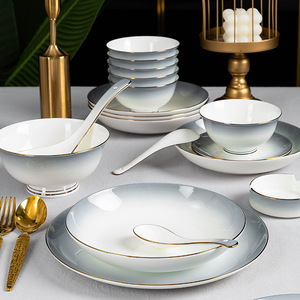 Ensemble de vaisselle en céramique, bol et assiette, vaisselle en porcelaine fine de qualité supérieure, design papillon écologique, vente en gros pour usage domestique - Product Image 4