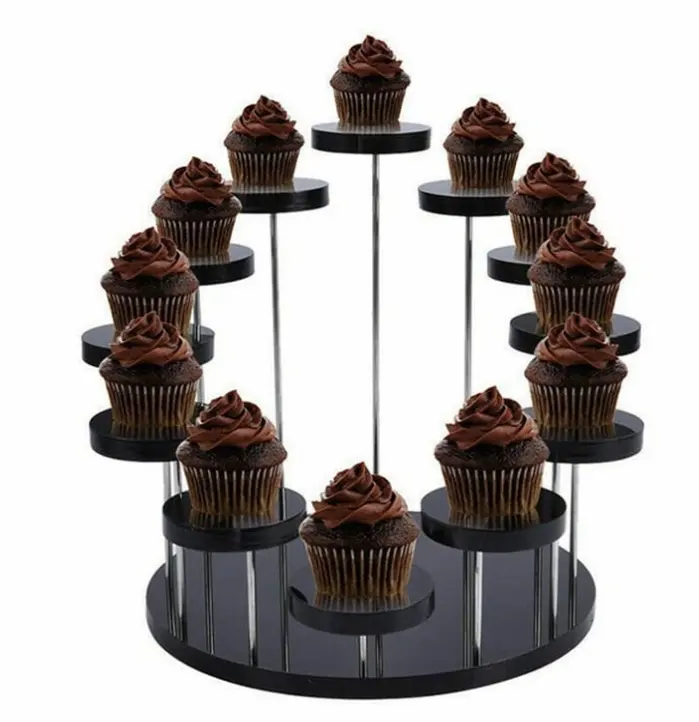 Kuchen halter für dekorieren hochzeit parteien, dessert racks, acryl display racks, cupcakes, schmuck (12 halter, schwarz)