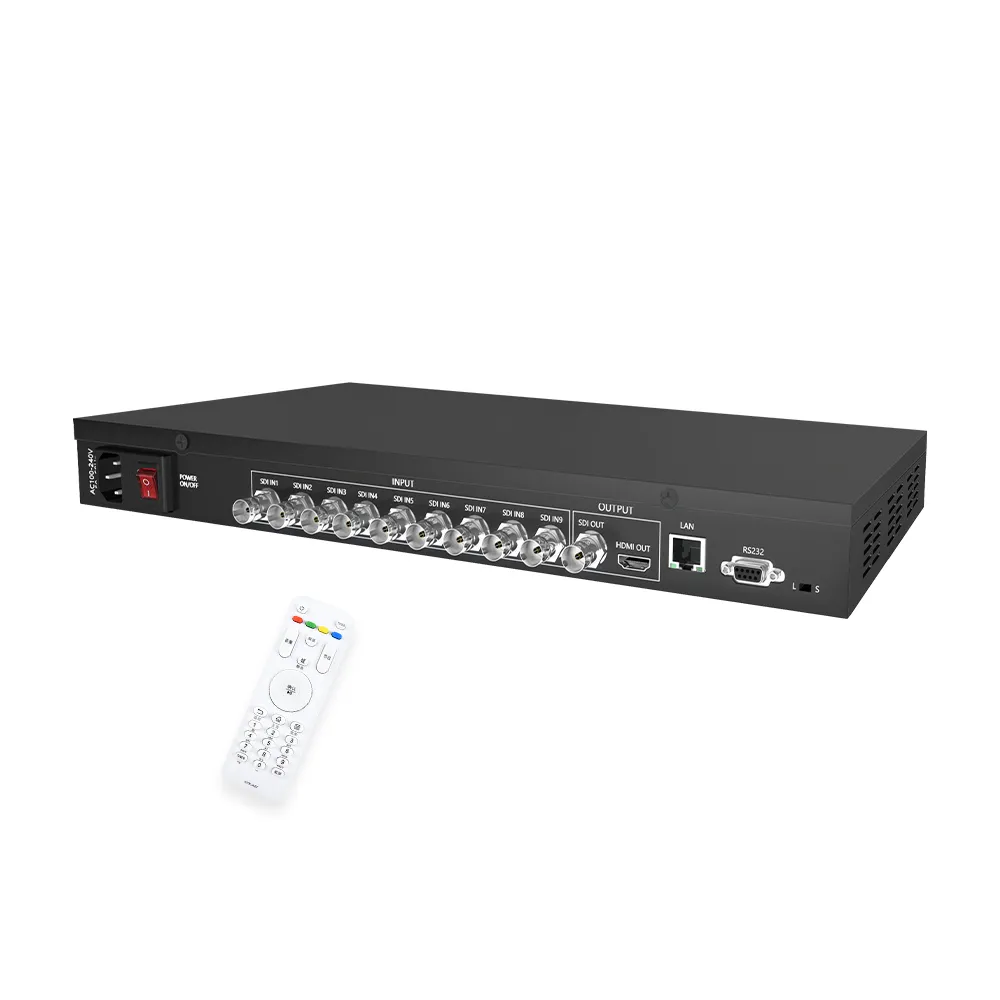 SDI 9x1 Video Processor Seamless Video Switch and Converter for Video Splitters & Converters