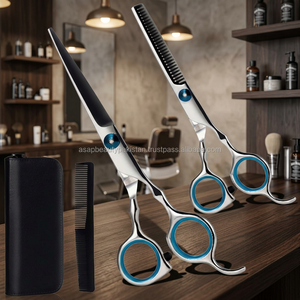 Ciseaux de coiffure professionnels en acier inoxydable à manche long droit, économiques, pour barbier et esthétique, ciseaux à effiler affûtés - Product Image 2
