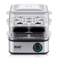 Cuiseur à œufs électrique automatique, conception double couche, multifonctionnel, 500W, fonctionnement à un bouton, appareil électroménager, capacité de 7+ œufs