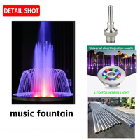Fuente de Agua LED de Acero Inoxidable para Exteriores con Cambio de Color y Música, Fuente Danzante para Jardín, Plaza y Estanque de Peces