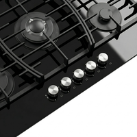 Cuisinière à gaz et électrique intégrée à 4 brûleurs avec allumage électronique, usage domestique, classe A d'efficacité énergétique