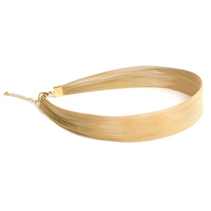 <span class=keywords><strong>Collier</strong></span> en <span class=keywords><strong>maille</strong></span> large en acier inoxydable, <span class=keywords><strong>collier</strong></span> ras du cou en <span class=keywords><strong>maille</strong></span> longue plaqué or 18 carats, nouvelle collection 2023 - Product Image 2