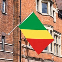 Drapeaux du Congo Brazzaville de taille standard 3x5 pieds en polyester 100D avec impression numérique pour les défilés et les événements sportifs - Vente en gros
