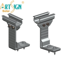 Support de montage solaire en aluminium ART SIGN avec mini rail pour système de montage de panneaux solaires sur toit métallique, fabricant OEM