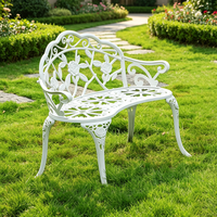 Ensemble table et chaises de jardin en aluminium moulé blanc, durable, pour deux personnes, style moderne, pour extérieur, villa, balcon