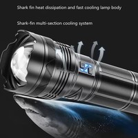 Lampe torche laser blanche haute puissance, projecteur LED super lumineux, torche longue portée, zoom, urgence, extérieur, avec indicateur de batterie