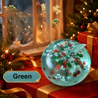 Jouet Squishy Pomme de Noël en TPR Transparent avec Flocons de Neige Scintillants, à Remontée Lente, Jouet Sensoriel Anti-Stress