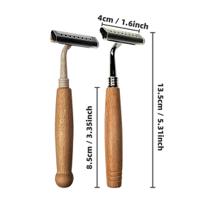 Meilleure qualité pas cher hommes barbe bambou en bois <span class=keywords><strong>main</strong></span> double lame manuel voyage Portable <span class=keywords><strong>rasoir</strong></span> jetable <span class=keywords><strong>rasoir</strong></span> - Product Image 6