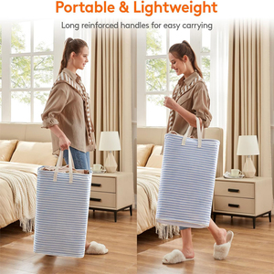 Không thấm nước freestanding vuông vải giặt cản trở lớn ráp giỏ với thực hiện xử lý cho phòng tắm quần áo lưu trữ - Product Image 3