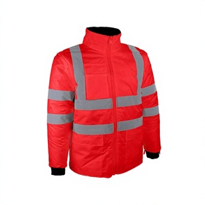 Veste de sécurité haute visibilité rouge, vêtements de travail réfléchissants, imperméables, respirants, en polyester, avec fermeture éclair, veste de protection industrielle - Product Image 2