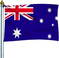 Nouvelle bannière du drapeau national australien en tissu tricoté 100% polyester imprimé, 3 pieds x 5 pieds