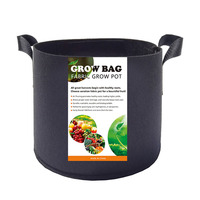 Sac de culture en feutre réutilisable et écologique avec poignées, noir/vert, pots de plantation en tissu robuste pour plantes