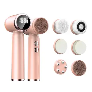 2022 new design digital Korea Skin Care Beauty Personal Care 1000mAh Electric Massage Sonic Silicone Facial Cleansing Brush