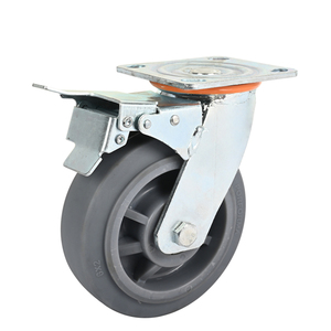 Industrial 4 polegadas cinza Tpr borracha plástico rodízio roda 100mm Tpr - Product Image 2