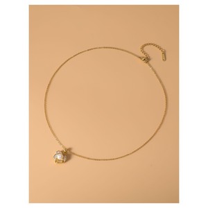 Ensemble de boucles d'oreilles et collier en forme de fleur de perle brillante, en alliage de cuivre, imitation perle, bijoux de luxe à porter au quotidien - Product Image 4