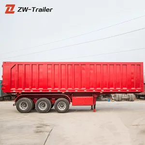 Trailer Pembuangan Belakang Hidrolik Baru 3 As Roda 40 Meter Kubik Truk Semi Tipping Trailer untuk Dijual