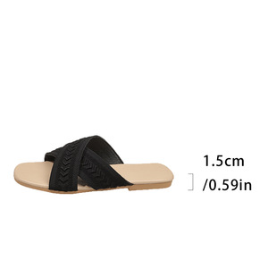 <span class=keywords><strong>Ciabatte</strong></span> da donna Cross-over 2025 estate nuovo arrivo pantofole da spiaggia Casual stile Resort taglie piatte per donna - Product Image 6
