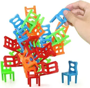 의자 스택 타워 재미 균형 스태킹 빌딩 블록 보드 게임 어린이 성인 친구 파티 게임 밤과 파티 장난감