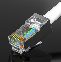 Connecteur Ethernet RJ45 Cat5e 8P8C blindé de haute qualité, en cuivre pur plaqué or, passage direct, meilleure marque Cat6, connecteur rapide