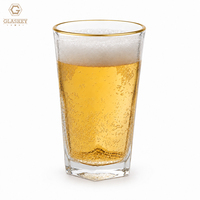 Clair Pentagone Forme Eau Vintage Verres À Boire Verre À Bière Verre À Whisky 270ml Jus Boisson Highball Verre À Boire