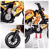 PANDAS-Ensemble de briques de moto de course MOC, 506 pièces, bricolage, jouet de construction, cadeau éducatif pour les enfants