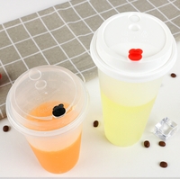 Vente flash, prix bas, gobelet à bulles de thé transparent en PP rigide réutilisable de 24 oz