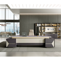Bureau de direction moderne, mobilier de bureau royal antique luxueux, grand bureau en forme de L, design moderne, table de PDG, table de patron