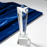 Trophée étoile en cristal Honor multi-tailles, trophée étoile en verre vierge, récompenses en cristal, trophées en cristal, vente chaude