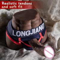 Poupée sexuelle réaliste à mi-corps avec un énorme pénis artificiel, vibrateur rose rechargeable par USB et étanche, jouet de masturbation féminine