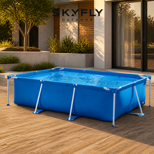 <span class=keywords><strong>Piscine</strong></span> hors sol portable avec structure métallique stable pour jardin, terrasse et loisirs en plein air - Product Image 4