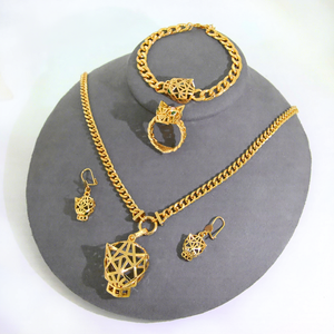 Conjunto de Collar con Colgante de Leopardo Estilo Hip Hop de Lujo, Chapado en Oro de 21k, Gargantillas de Pantera Estilo Punk, Joyería para Fiestas Vintage - Product Image 3