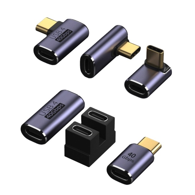 USB 4 Thunder Bolt 3 4 Type C Converter Adapter USB 4.0 Type-C Male to Male to Female Extension Plug Cable 40Gbps 100W 8K 60Hz