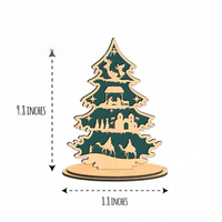 Ornement de table de crèche de Noël en bois 22,3x25cm, décoration découpée au laser pour cheminée, étagère, église, cadeau de Noël
