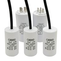 CBB60 Betriebskondensator 450V, 10µF, 50/60Hz mit Kabel für Waschmaschine und Pumpe, Unterstützt Kleinserien-Anpassung