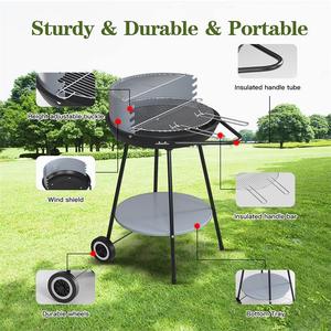 Portable Outdoor BBQ Grill 64x51.5x84.5cm Enamel Coated Detachable Assembly For Camping Picnic - Product Image 4