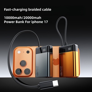 พาวเวอร์แบงค์แบบพกพาขนาดเล็ก รุ่นใหม่ ความจุ 20000 มิลลิแอมป์ วัสดุโลหะผสม รองรับการชาร์จเร็ว 22.5 วัตต์ พร้อมสายชาร์จในตัว - Product Image 5