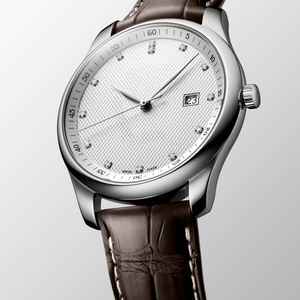 Reloj de pulsera mecánico automático para hombre con marcadores de diamantes, indicador de fecha y esfera texturizada, reloj de vestir - Product Image 2