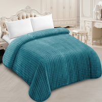 2-lagige 220x240CM Geprägte Umweltfreundliche Antibakterielle Polyester-Raschel-Decke im Europäisch-Amerikanischen Stil für Alle Jahreszeiten Maschinell Gewebt