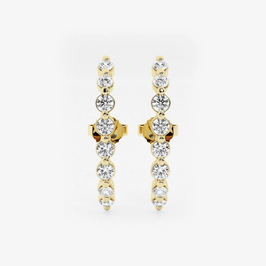 Boucles d'oreilles pendantes Ethereal 3 4 Ctw avec diamants ronds de laboratoire, éclat brillant, bijoux fins élégants et éthiques pour femmes - Product Image 5