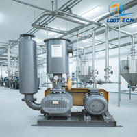 Compresseur d'air industriel à haute pression LOGTTECH 5 CV électrique AC en fonte pour biogaz, souffleur Roots OEM pour l'aquaculture et l'élevage de poissons