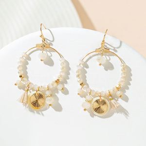 Nouvelles boucles d'oreilles de mode pour femmes de Style bohème Offre Spéciale boucles d'oreilles rondes en acier inoxydable à pampilles - Product Image 2